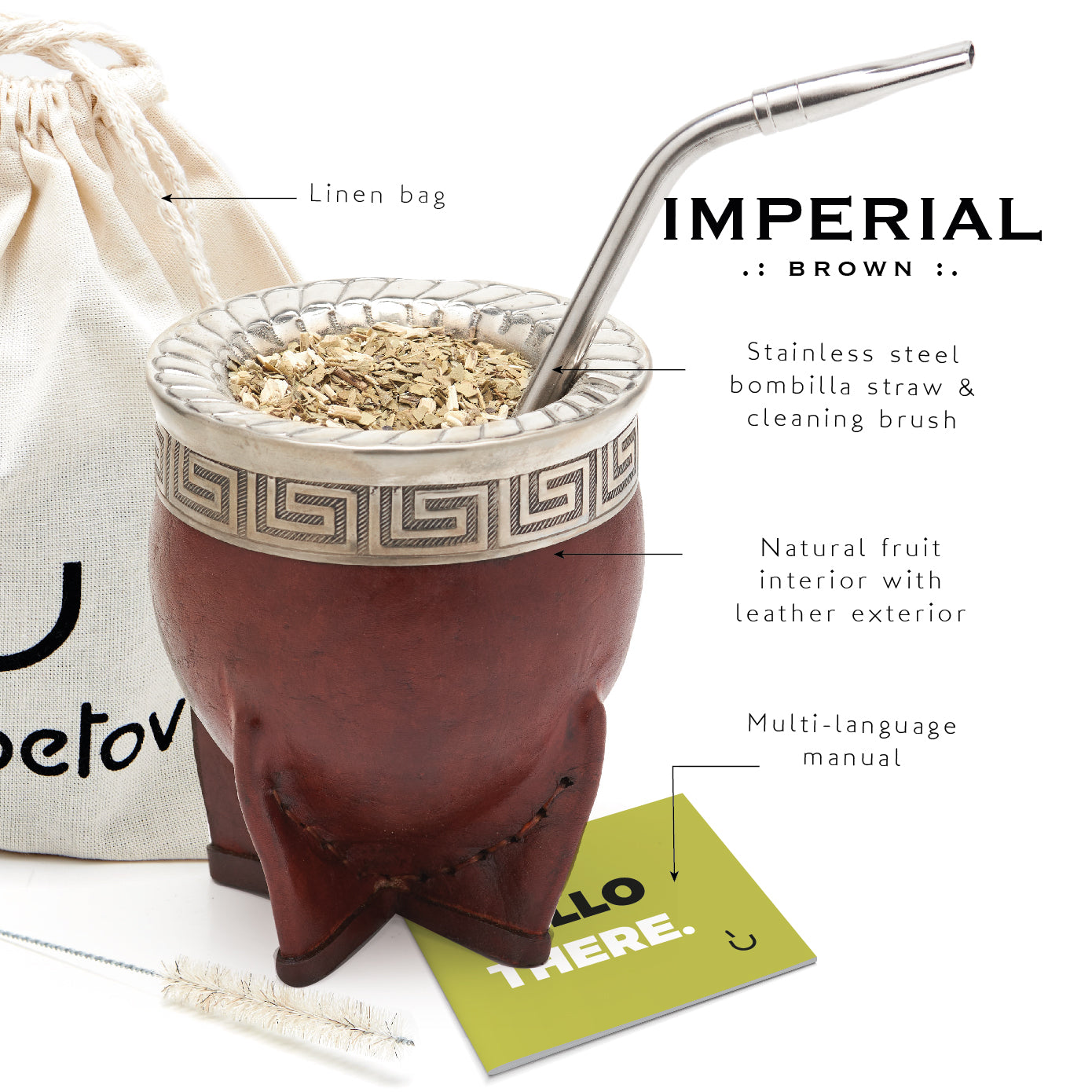 PREMIUM COLLECTION - The Brown Imperial Calabash Mate Gourd Set