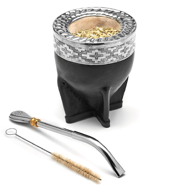 PREMIUM COLLECTION - The Black Imperial Calabash Mate Gourd Set