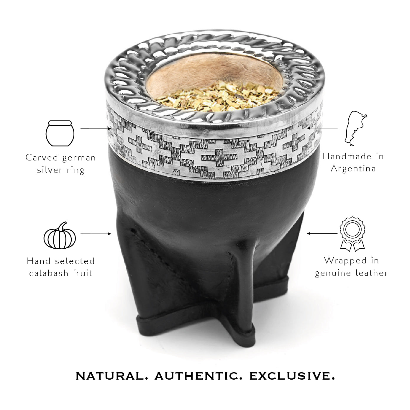 PREMIUM COLLECTION - The Black Imperial Calabash Mate Gourd Set