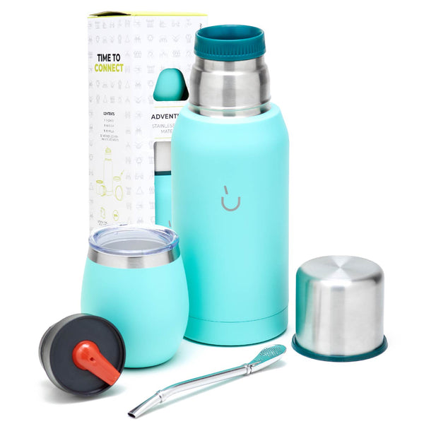 Adventure Stainless Steel Yerba Mate Kit (Aqua)