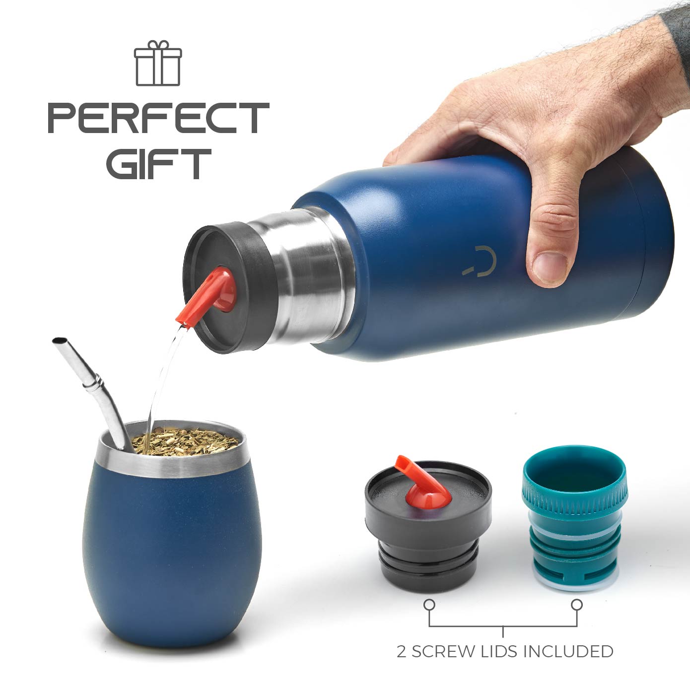 Adventure Stainless Steel Yerba Mate Kit (Blue)