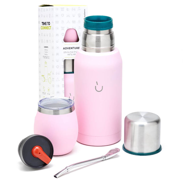 Adventure Stainless Steel Yerba Mate Kit (Pink)