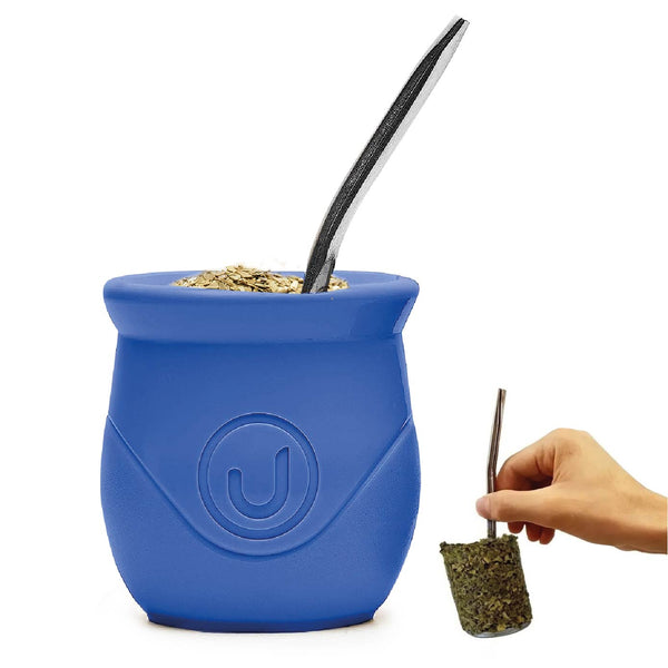 The BaliMate - Innovative Self-Clean Yerba Mate Gourd Set (Blue)