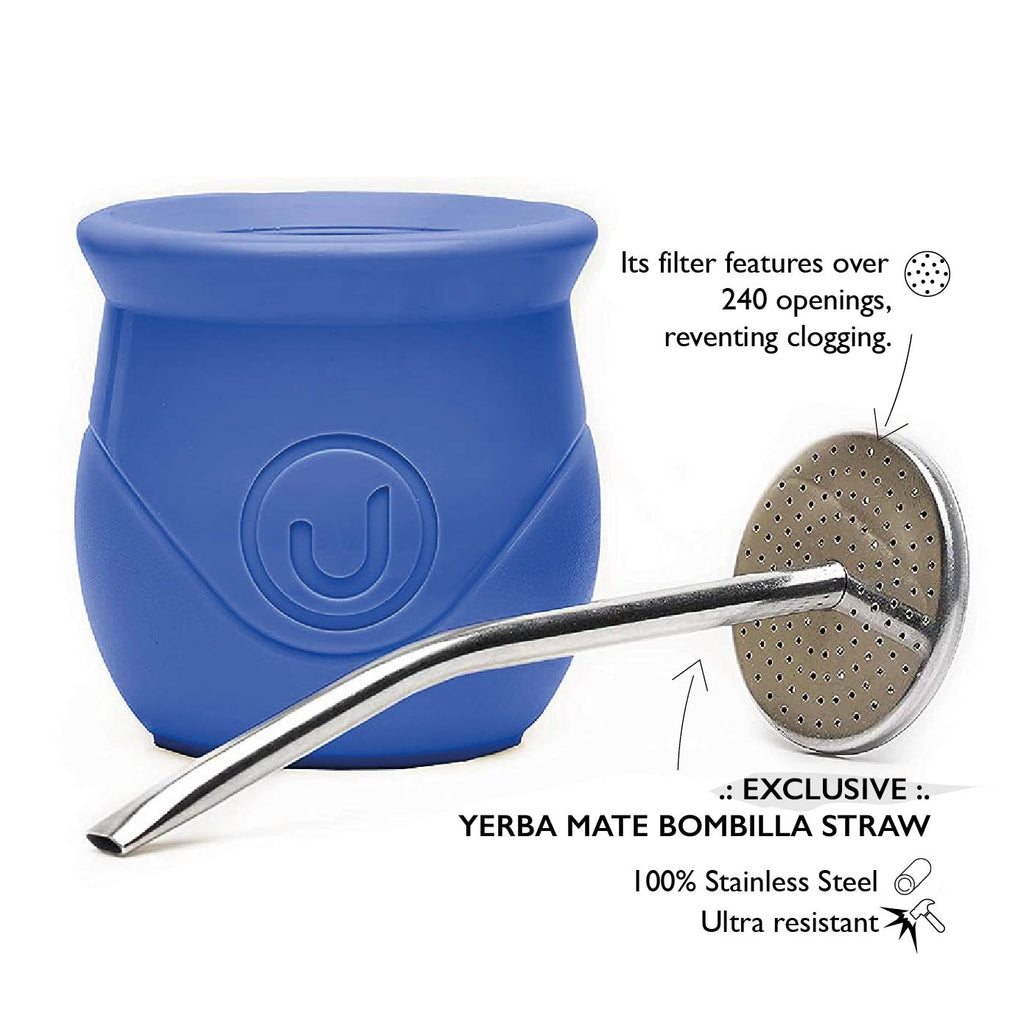 The BaliMate - Innovative Self-Clean Yerba Mate Gourd Set (Blue)