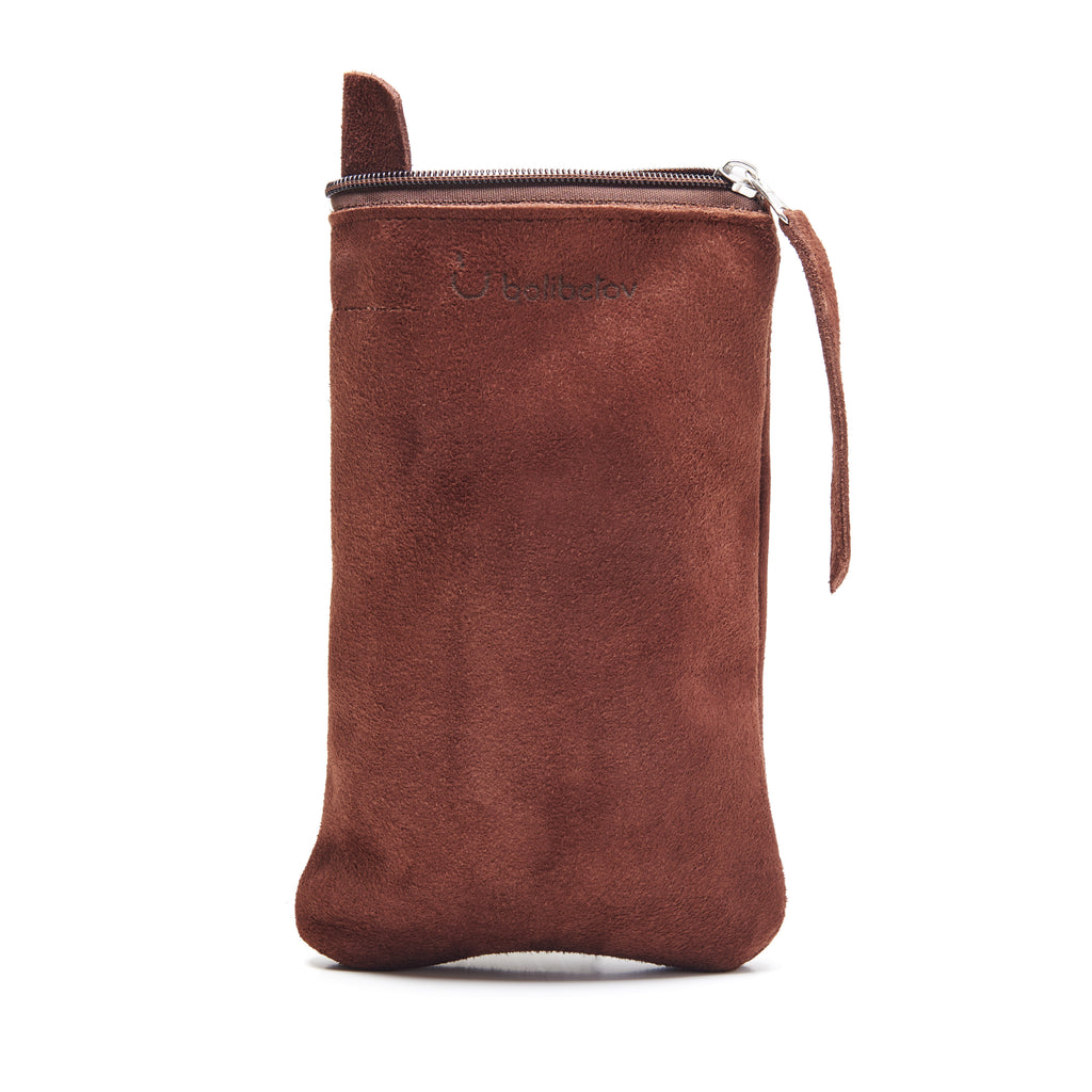 Suede Leather Yerba Mate Container - Yerba Bag (Brown)