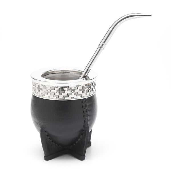 The Colonia Stainless Steel Mate Gourd Set (Black)