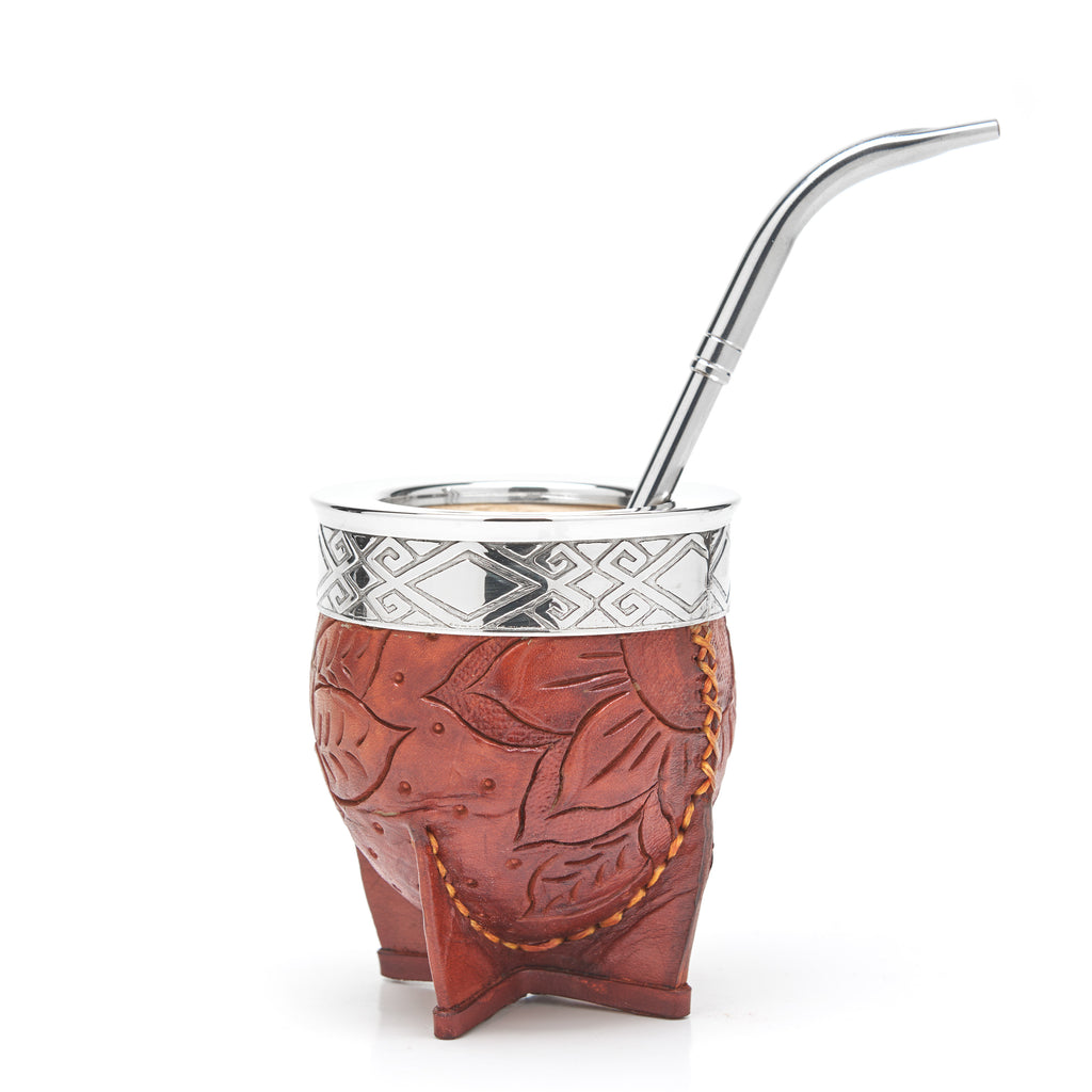 PREMIUM COLLECTION - The Salvador Imperial Calabash Mate Gourd Set (Brown)