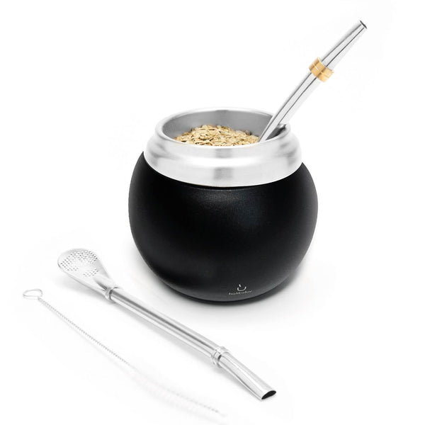 Calabash Stainless Steel Yerba Mate Gourd Set (Black)