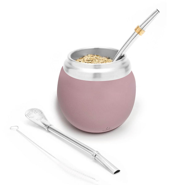 Calabash Stainless Steel Yerba Mate Gourd Set (Pink)