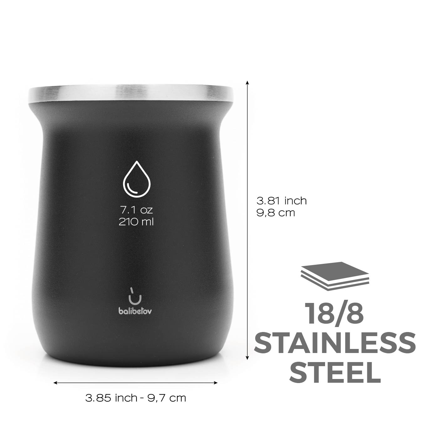 Elegante Stainless Steel Yerba Mate Gourd Set (Black)