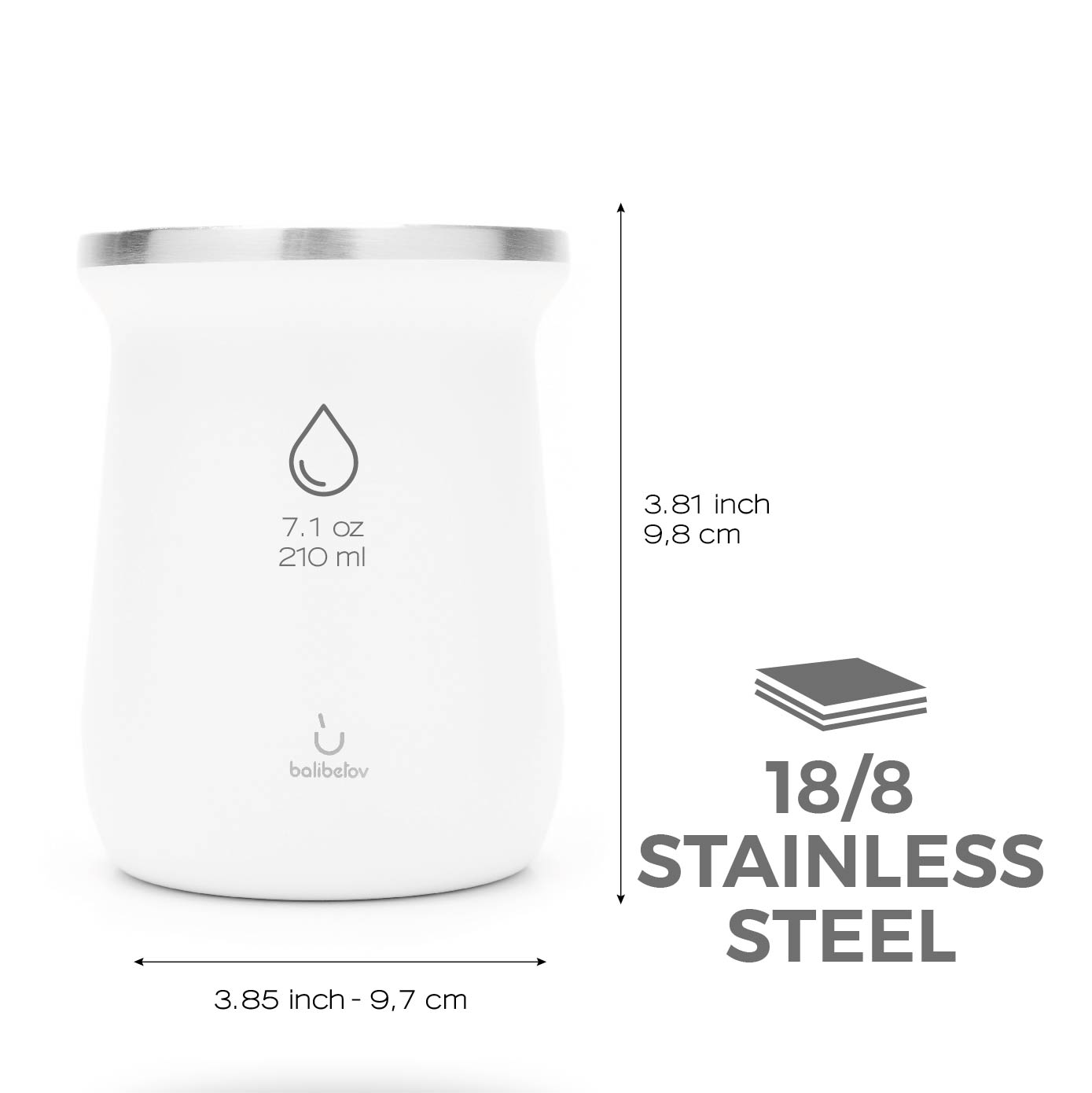 Elegante Stainless Steel Yerba Mate Gourd Set (White)