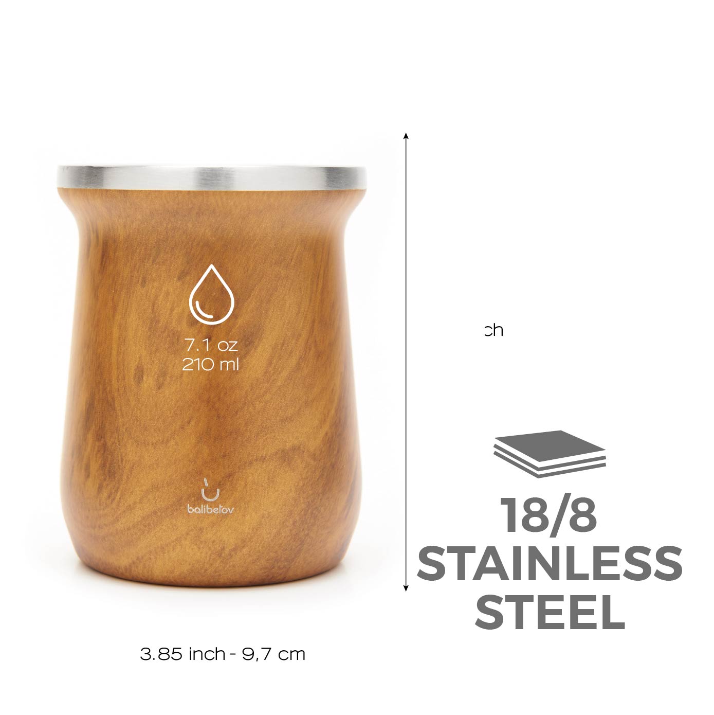 Elegante Stainless Steel Yerba Mate Gourd Set (Wood)