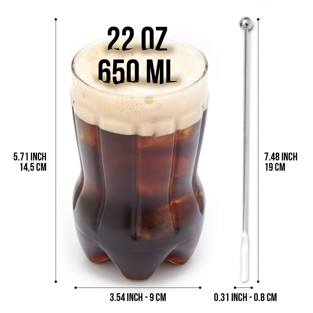 22 oz Glass Fernet Cup - Cocktail Spoon Included