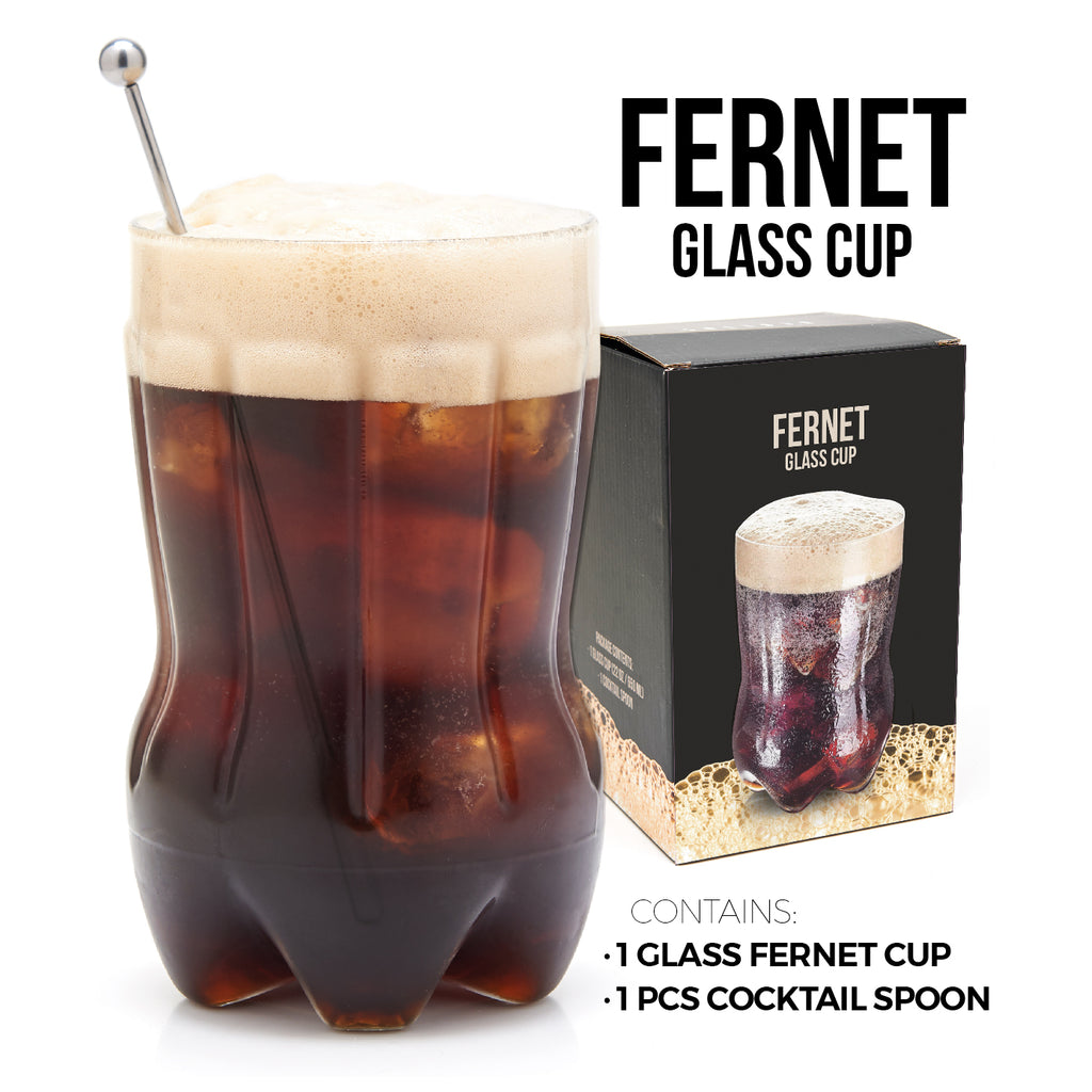 22 oz Glass Fernet Cup - Cocktail Spoon Included