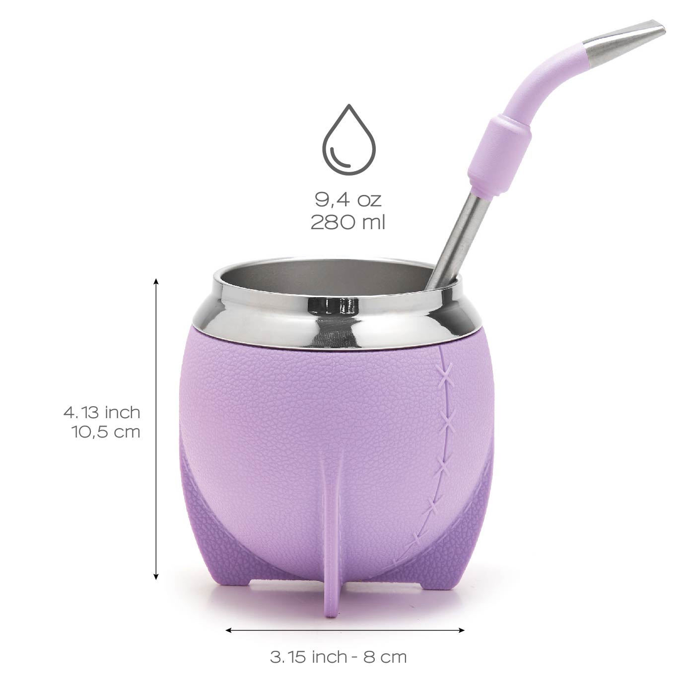 Torpedo Stainless Steel Yerba Mate Gourd Set (Lilac)