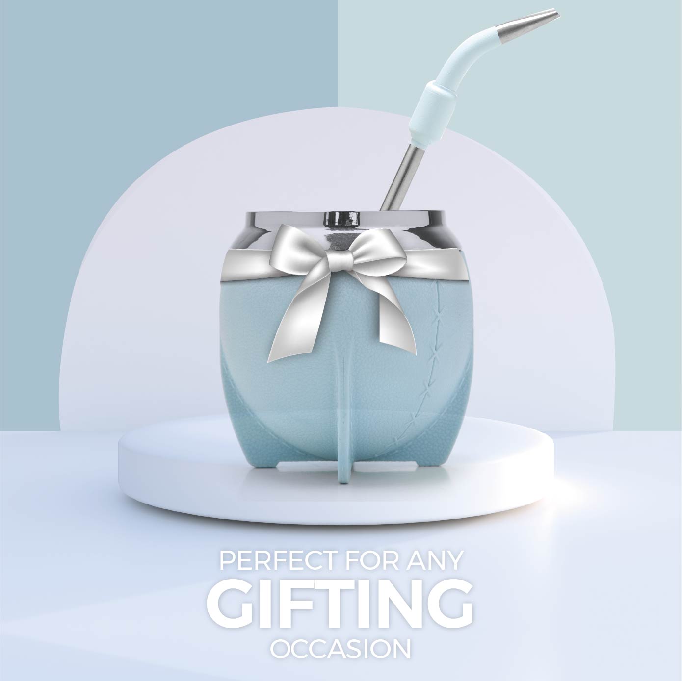 Torpedo Stainless Steel Yerba Mate Gourd Set (Sky Blue)