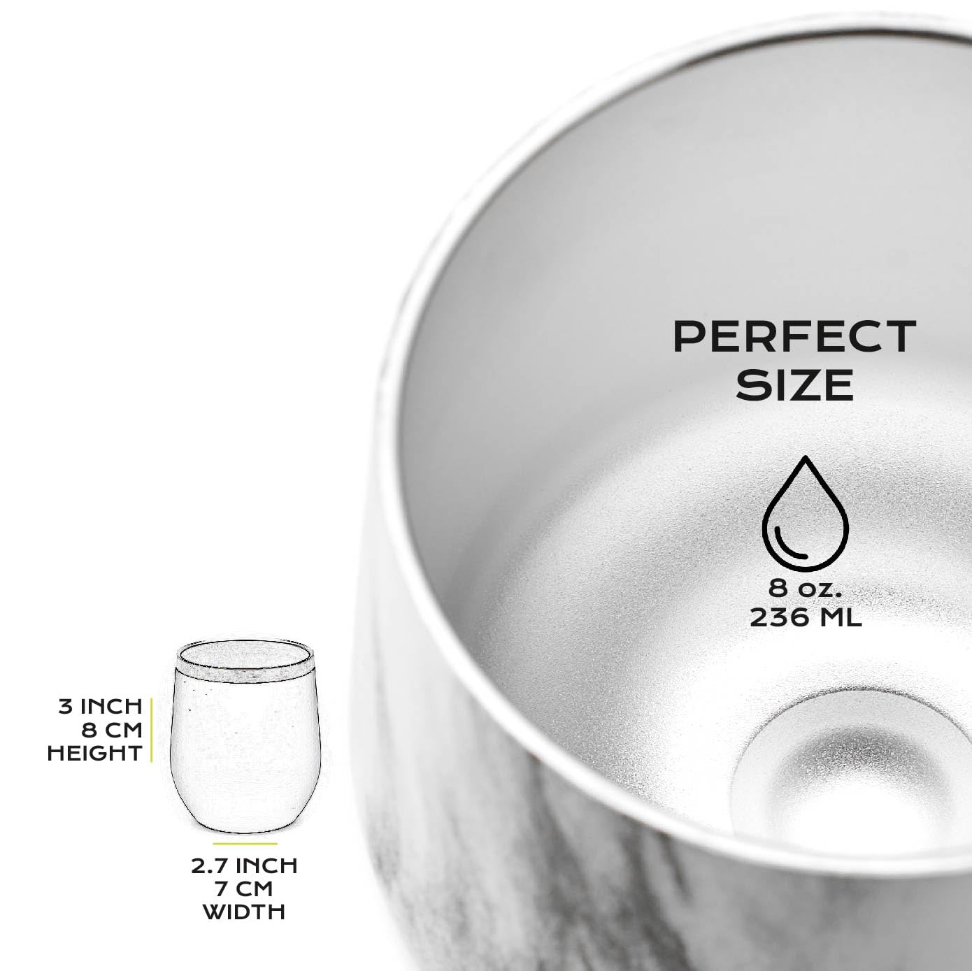 Premium Stainless Steel Yerba Mate Gourd Set (Marble, 8oz)