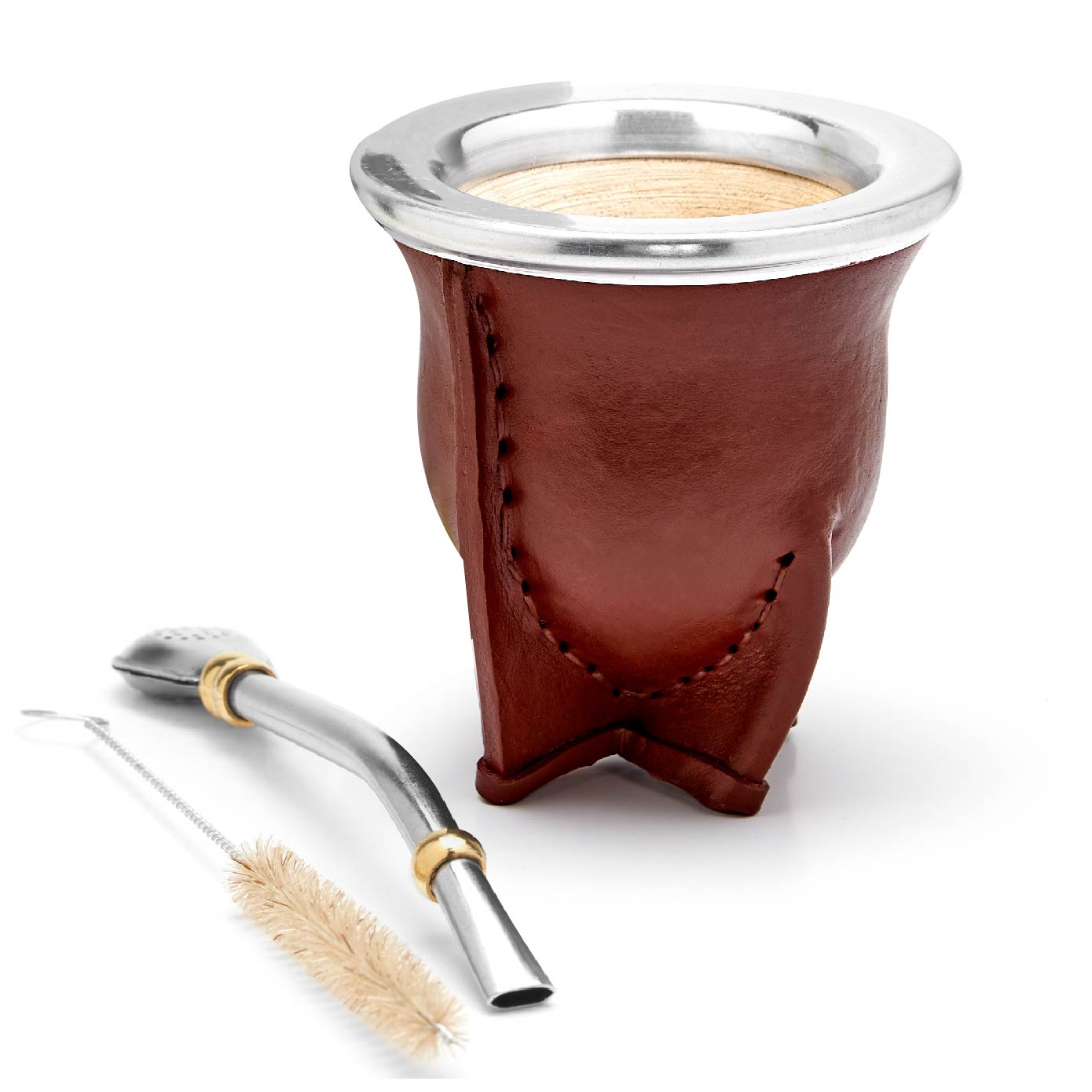 The Vaqueta Yerba Mate Gourd Set (Brown)