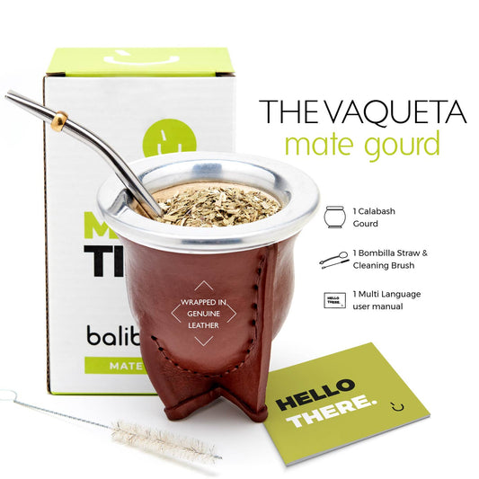 The Vaqueta Yerba Mate Gourd Set (Brown)