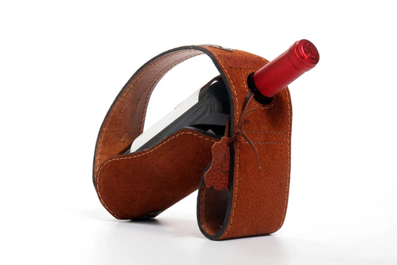 Leather Wine Bottle Holder for the Asador I Wine Caddy