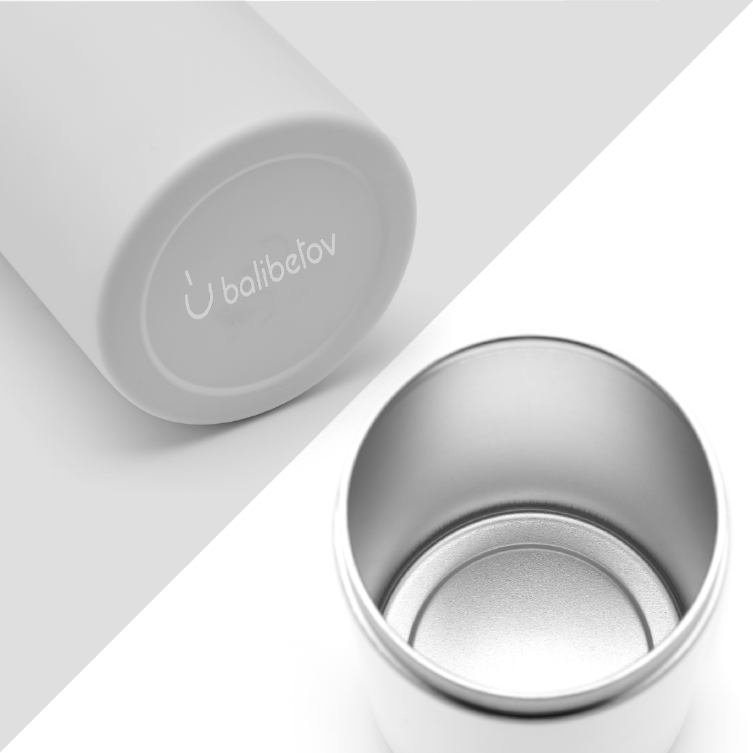 Stainless Steel Yerba Mate Container - Yerbero (White)