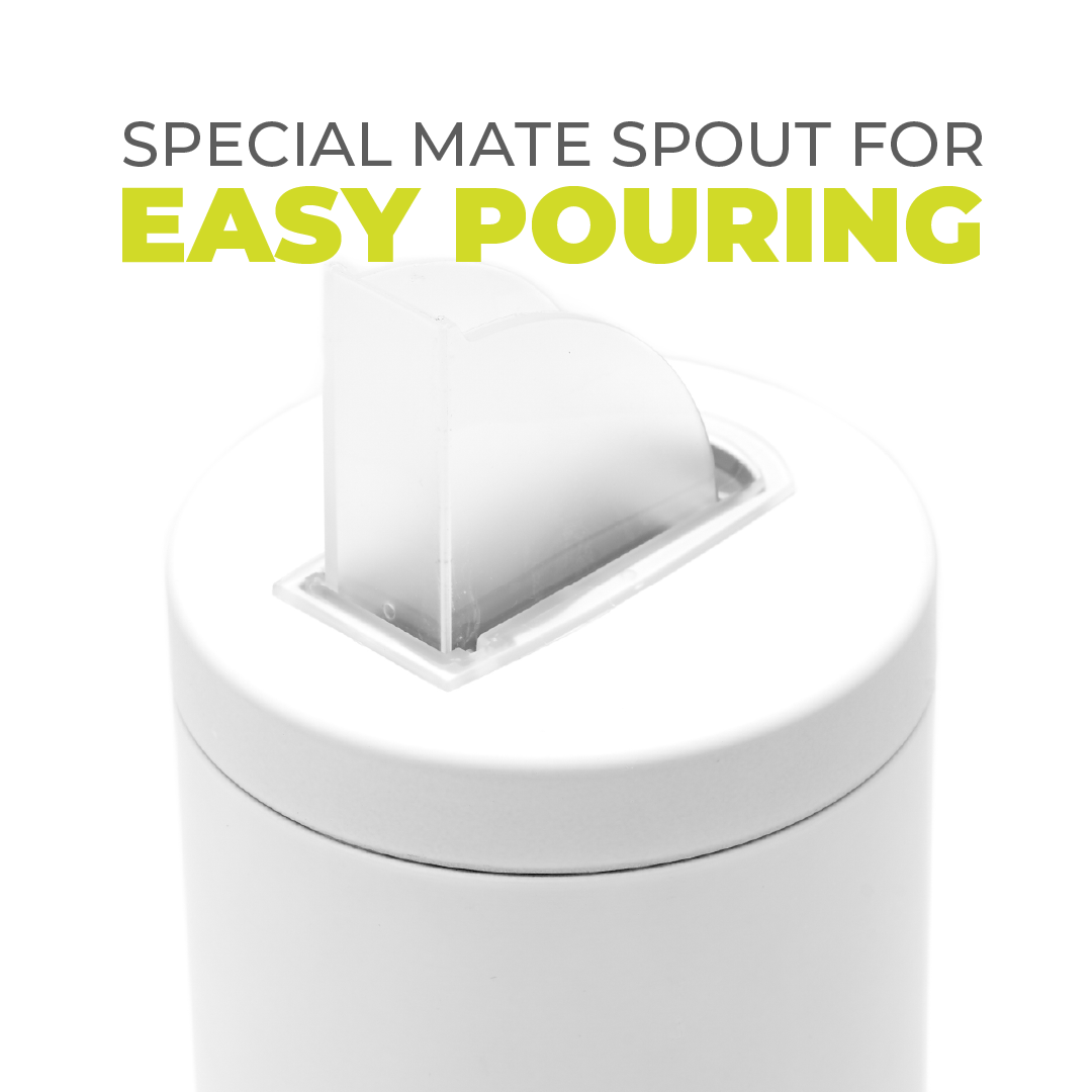 Stainless Steel Yerba Mate Container - Yerbero (White)