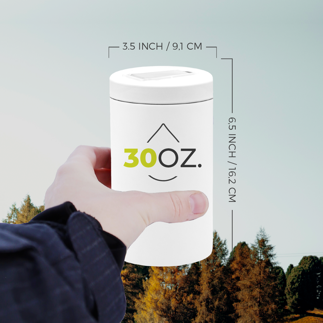 Stainless Steel Yerba Mate Container - Yerbero (White)