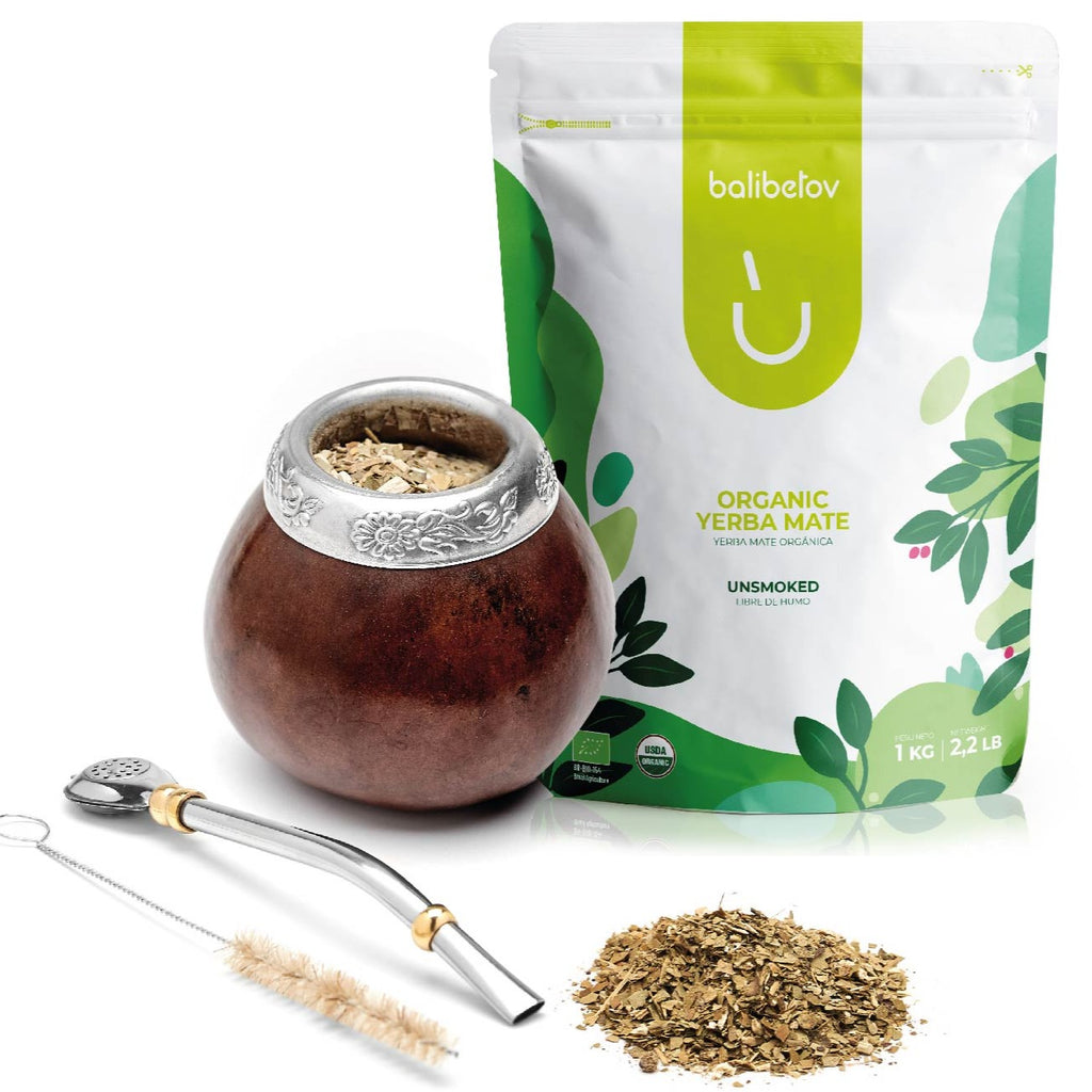 Complete Yerba Mate Kit - Comprend Mate Cup, Straw Maroc