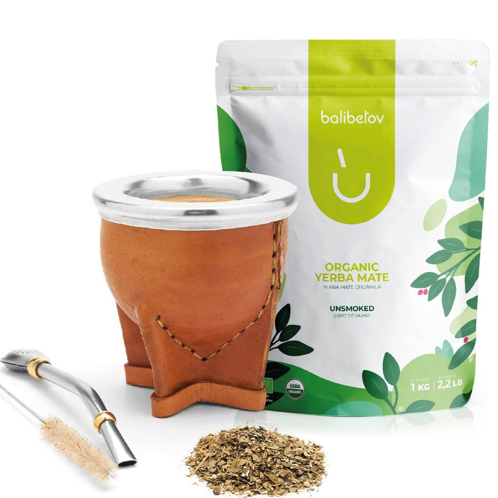 Complete Yerba Mate Kit - Comprend Mate Cup, Straw Maroc