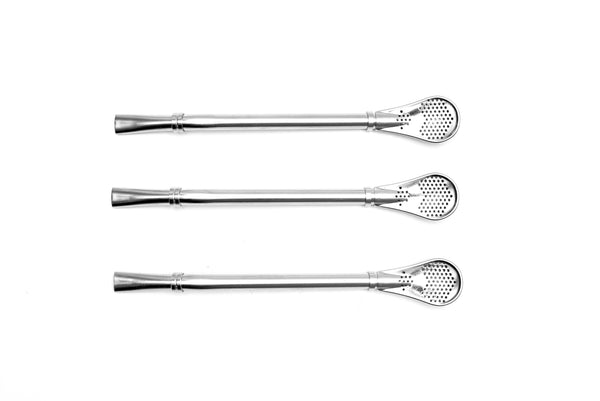 Stainless Steel Bombilla Straw - Set of 3 (Silver)