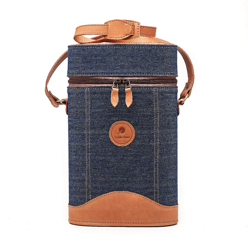 Sleek Carry Tote Matera Bag - Leather Details (Blue Jean)