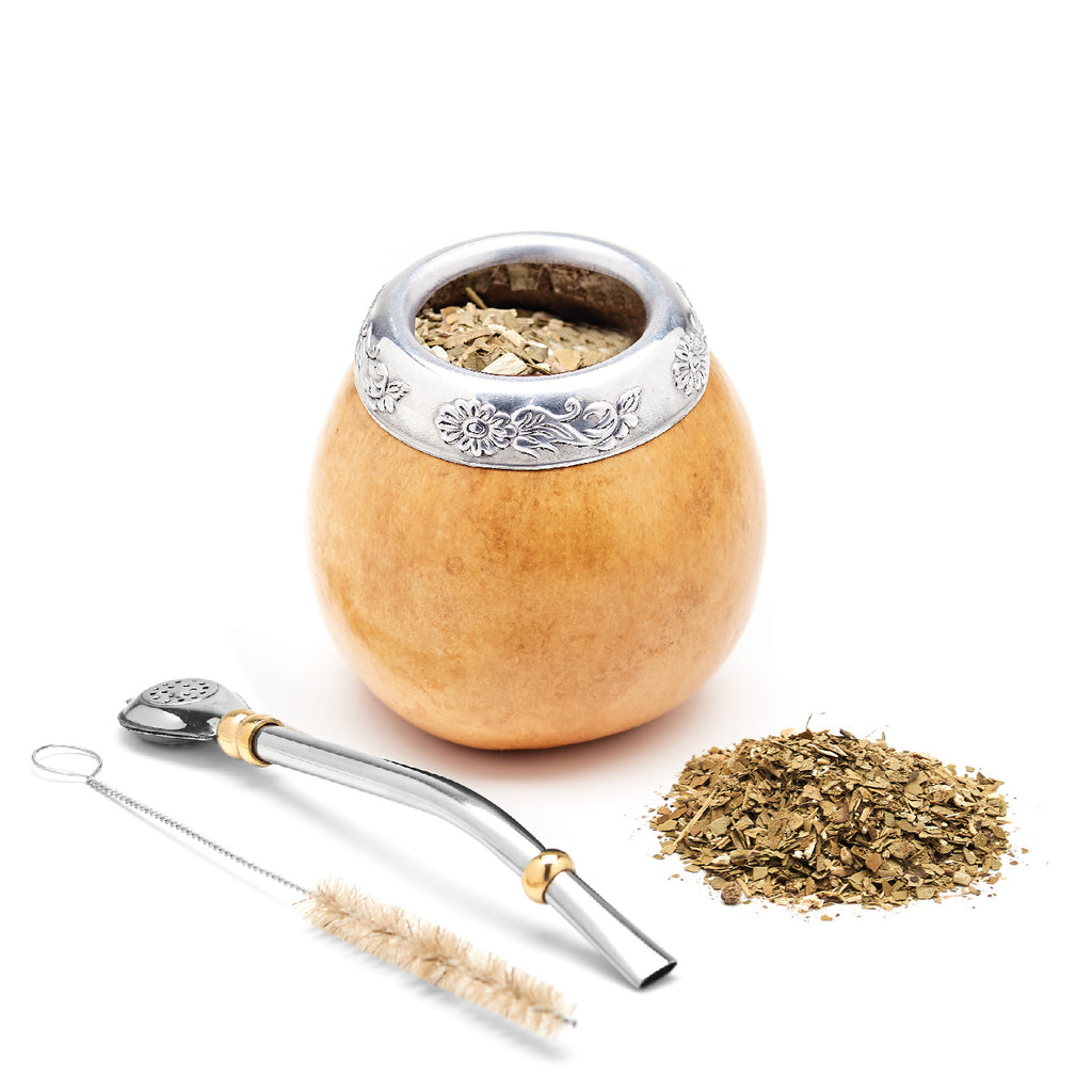 The Traditional Calabash Yerba Mate Gourd Set (Suela)