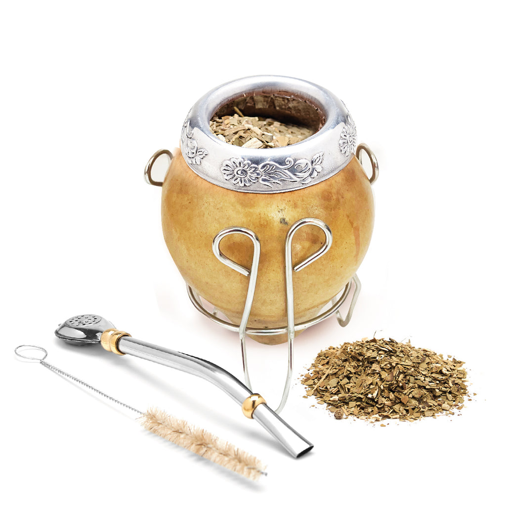 The Traditional Calabash Yerba Mate Gourd Set (Suela with Base)