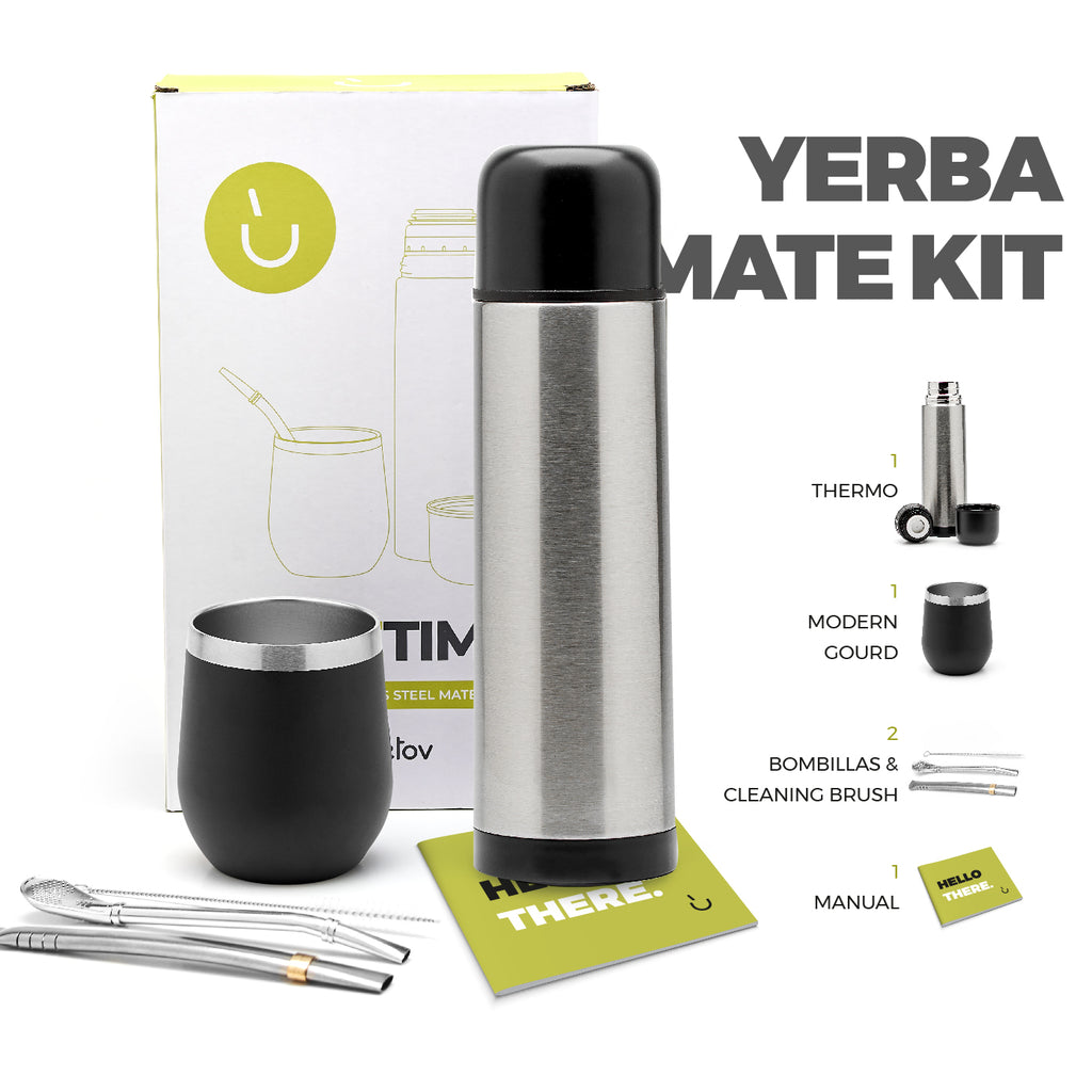 Premium Stainless Steel Yerba Mate Kit (Black)