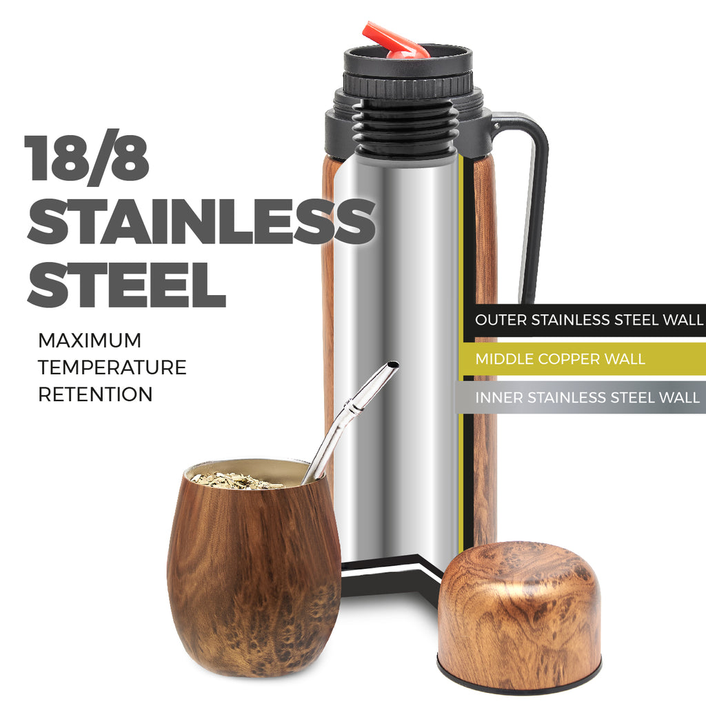 Superior Stainless Steel Yerba Mate Kit (Wood)