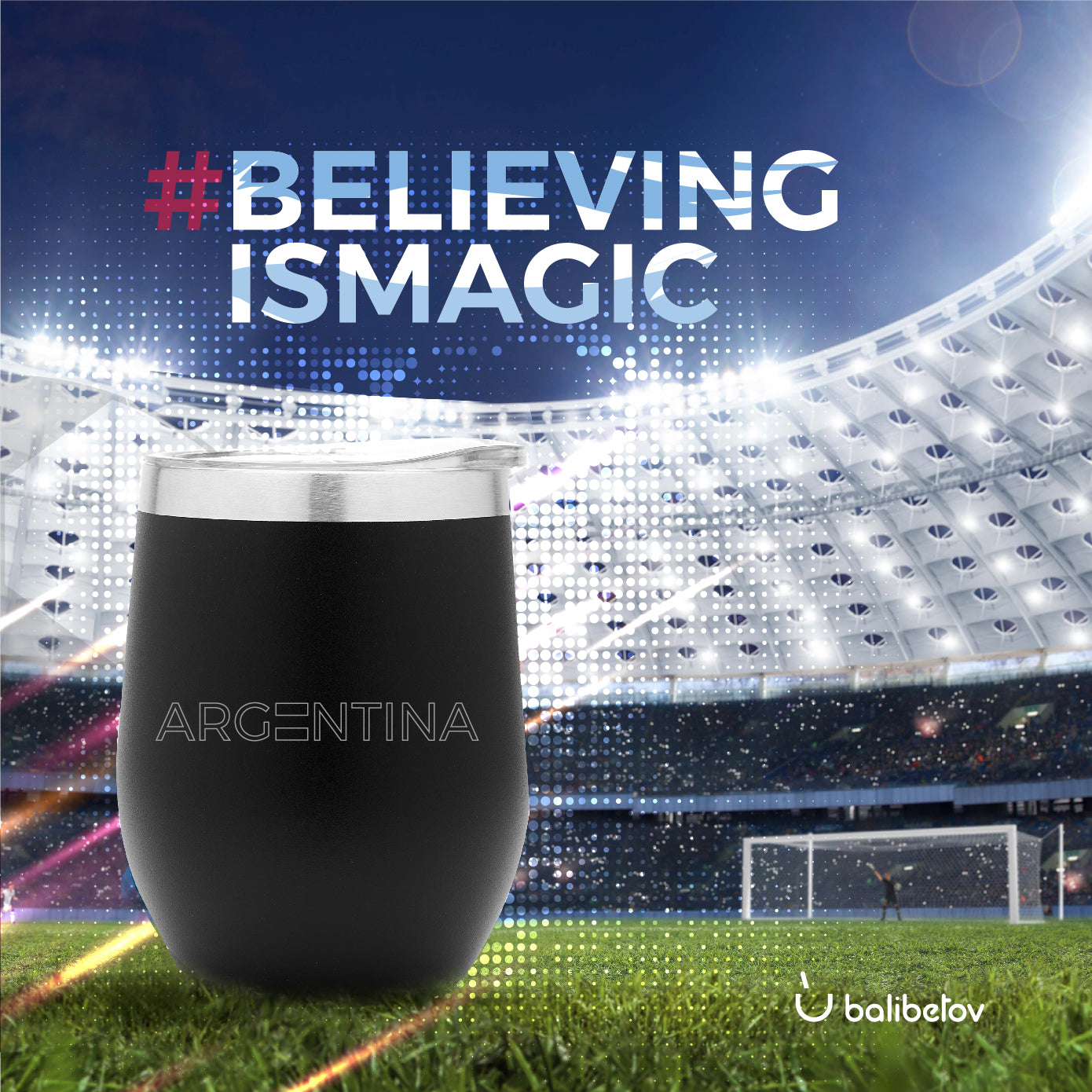 Limited Edition World Cup Qatar 2022 Premium Stainless Steel Yerba Mate Gourd Set (Black, 8oz)