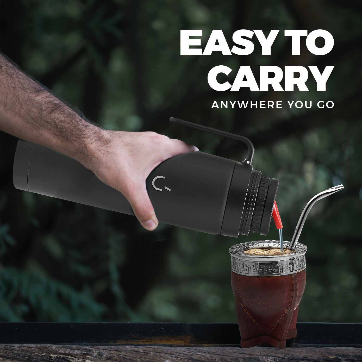 Stainless Steel Thermos - Mate Spout (Black)
