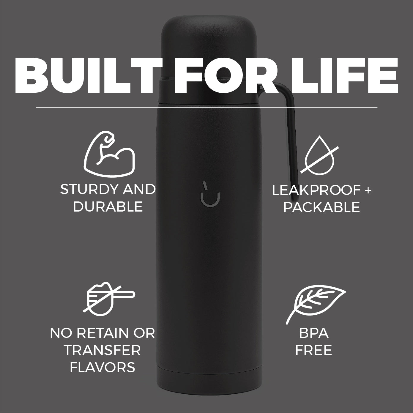 Stainless Steel Thermos - Mate Spout (Black)