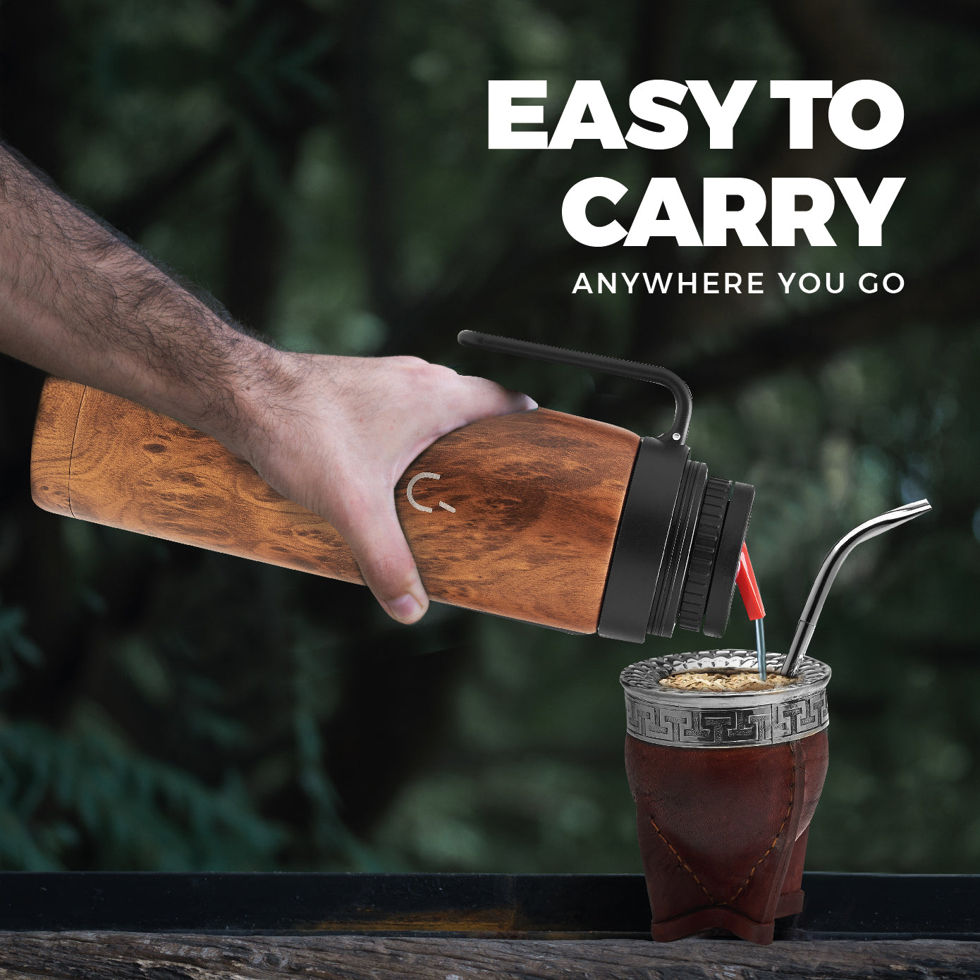 Stainless Steel Thermos - Mate Spout (Wood)
