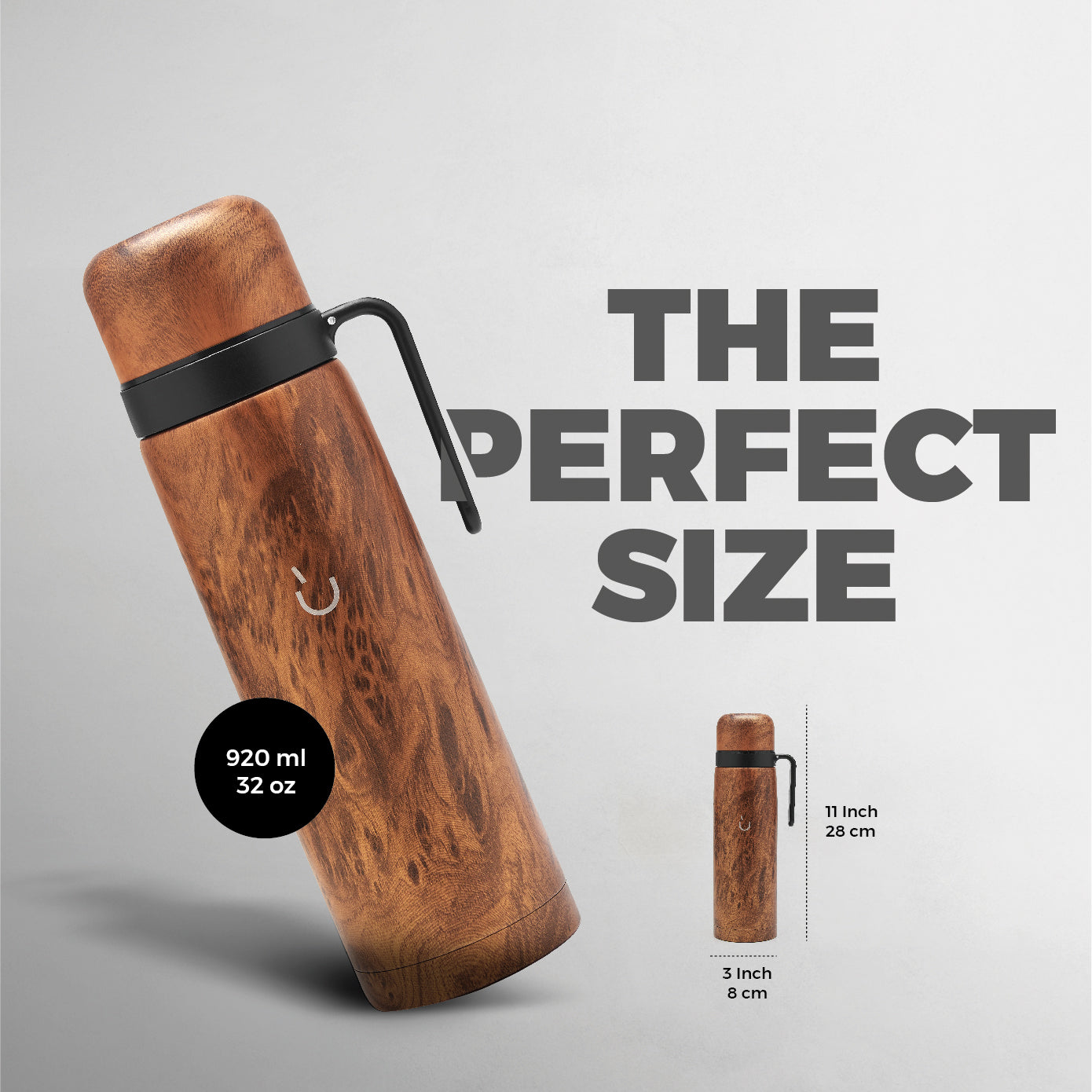 Stainless Steel Thermos - Mate Spout (Wood)