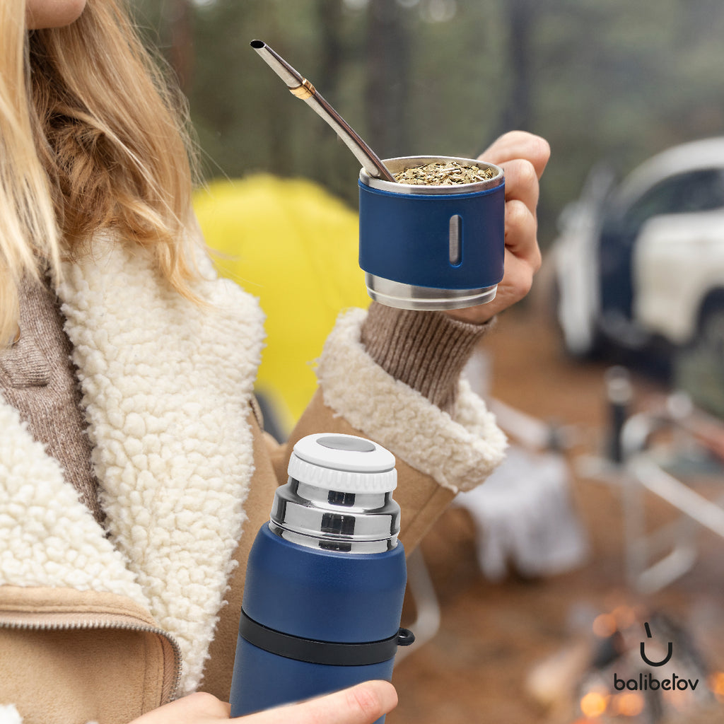 BALIBETOV Camping Thermos for Mate - Vacuum Insulated with Double Stainless Steel Wall- A Mate Thermos Specially Designed As Mate Argentino Kit That