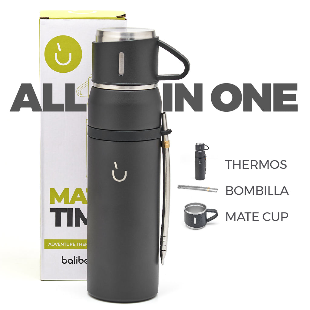 BALIBETOV Camping Thermos for Mate - Vacuum Insulated with Double Stainless Steel Wall- A Mate Thermos Specially Designed As Mate Argentino Kit That