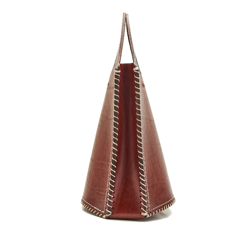La bolsa de transporte Matera - hecha a mano con cuero genuino (marrón)