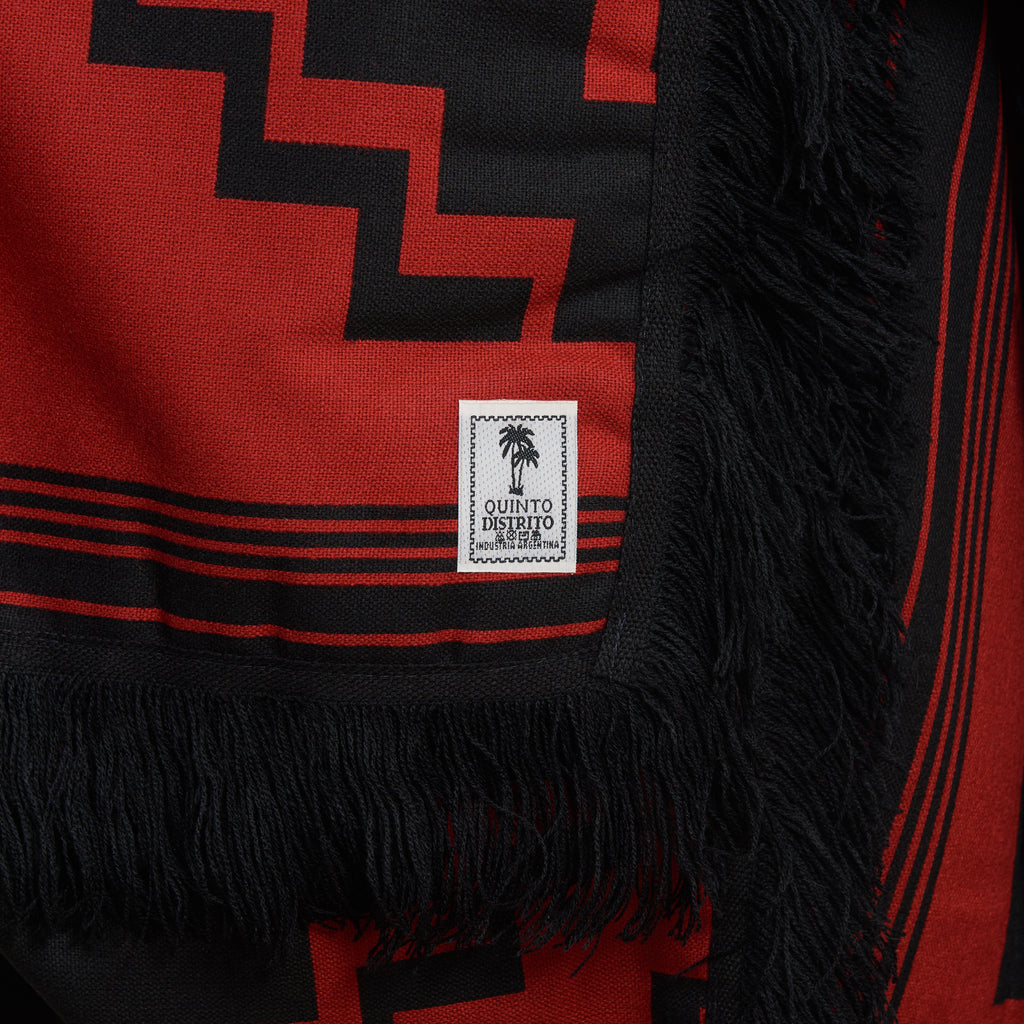 Traditional Handmade Men and Woman Poncho (Black & Red)