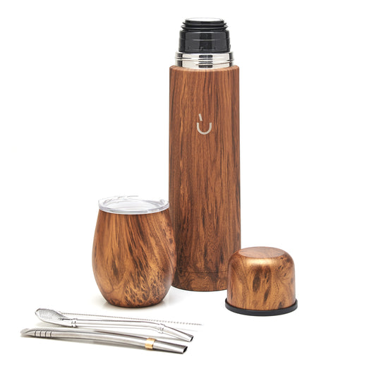 Premium Stainless Steel Yerba Mate Kit (Wood)