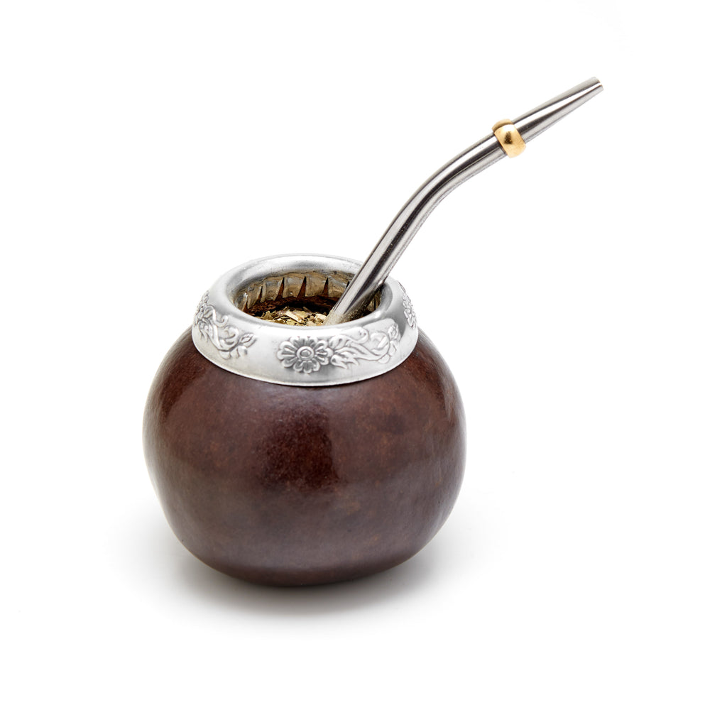 The Traditional Calabash Yerba Mate Gourd Set - Yerba Mate Bag Included