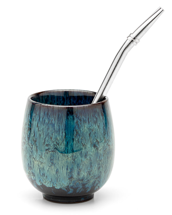 Ceramic Yerba Mate Gourd Set (Spring)