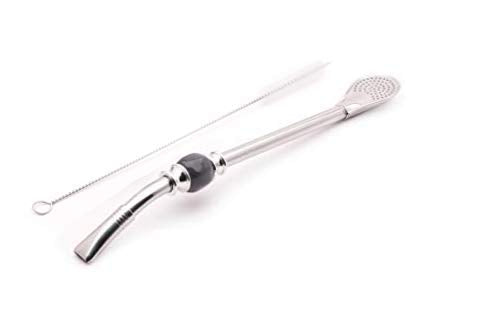 Premium Big Stainless Steel Bombilla Straw  - Set of 1 (Black)