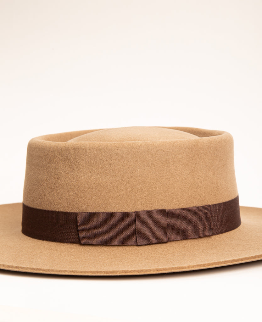 Elegant Wool Hat With Quality Terminations (Camel)