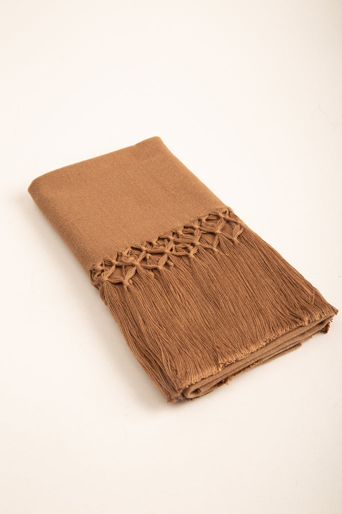 Handmade Pure Wool Scarf Shawl (Brown)